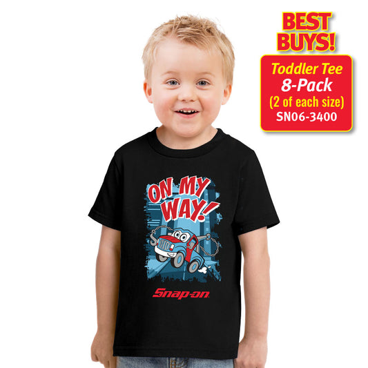 8 Pack TODDLER On My Way S/S T-SHIRT - BLACK