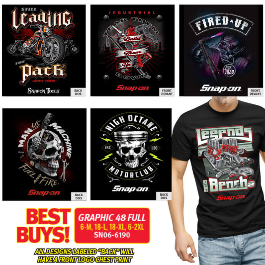 GRAPHIC 48 Pack - Tailles COMPLÈTES - T-Shirts Mixtes