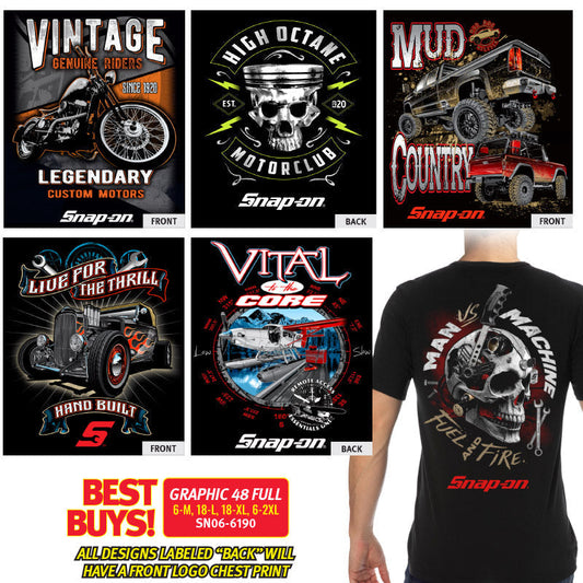GRAPHIC 48 Pack - Tailles COMPLÈTES - T-Shirts Mixtes