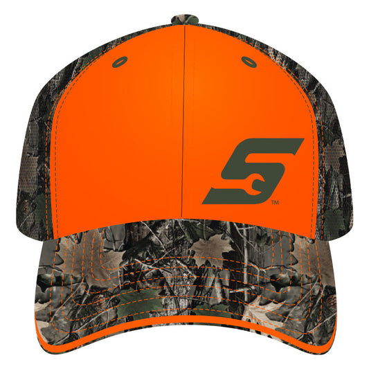 "S" Backwoods Camo Mesh Snap Back Cap