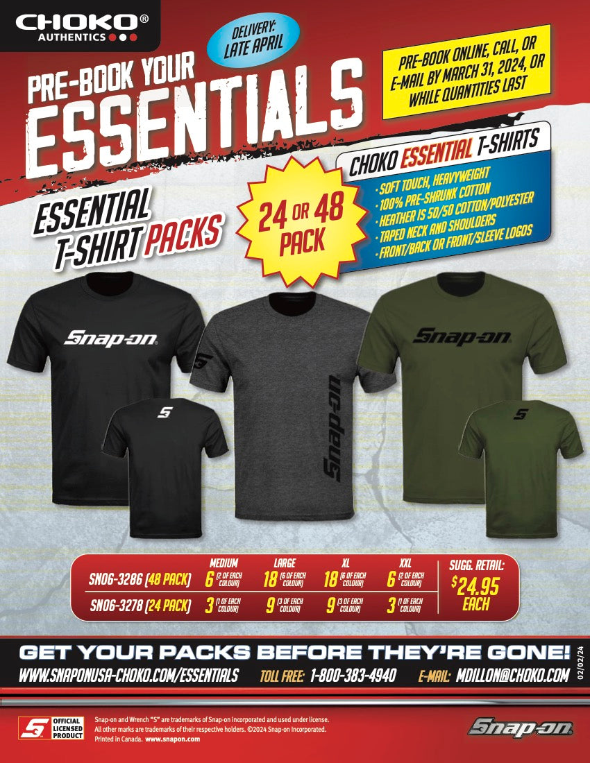 Essential T-Shirt Pack 1 - Late April Delivery