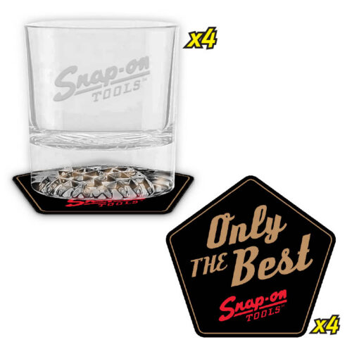 Whiskey Gift Pack - 4 Glasses + 4 Coasters