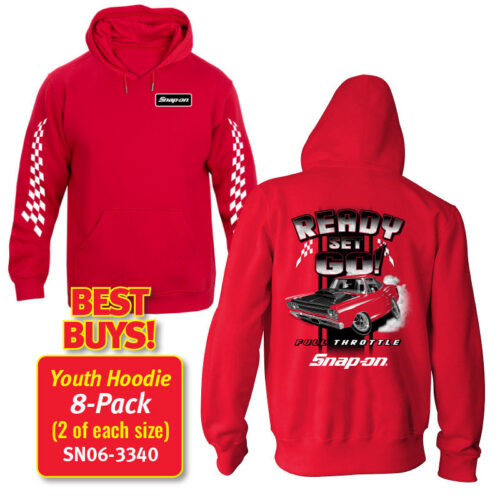 Kids "Ready, Set,Go" Motion Pullover Hoodie - Cardinal Red